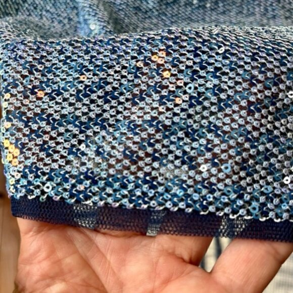 Aidan Mattox Formal Sequin Halter Mini Dress with Cutout Size 2 Marine Blue NWT - Picture 13 of 16